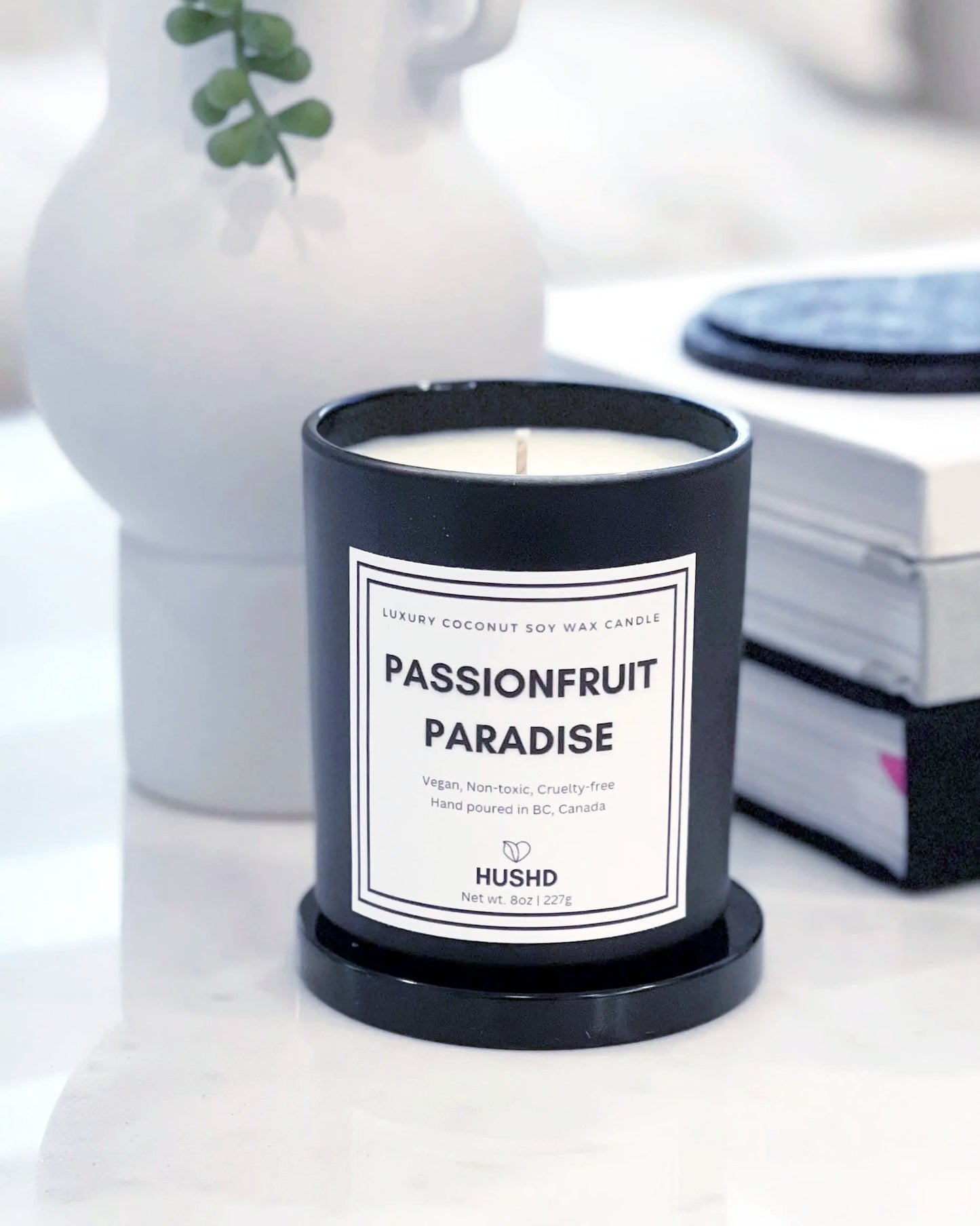 Passionfruit Paradise, natural, non-toxic oils, vegan, coconut soy wax candle, cruelty-free, fruit, tropical scented, fragrance oil, essential oil, cruelty-free