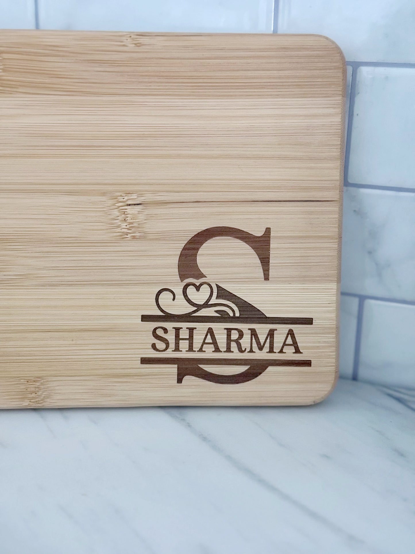 Personalized Monogram Bamboo Board